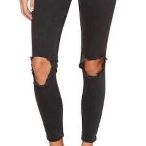 Free People Ripped Black Skinny Jeans